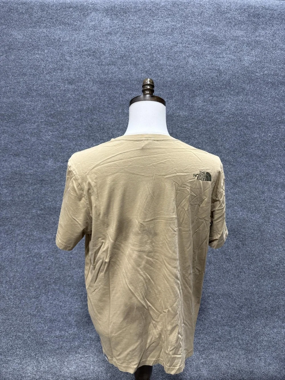 The North Face Shirt Mens XL Beige Big Logo Cotton Graphic Tee Short Sleeve